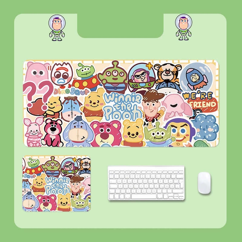Kam แผ่นรองเมาส์ กันน้ํา ขนาดใหญ่ 800 มม. X 300 มม. พิมพ์ลาย Toy Story Woody Buzz Lightyear สําหรับคอมพิวเตอร์ตั้งโต๊ะ สํานักงาน