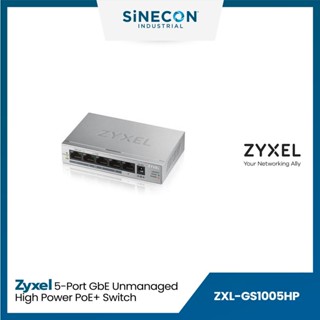 Zyxel ไซเซล รุ่น GS1005HP สวิตซ์ 5-port GbE Unmanaged High Power PoE+ Switch