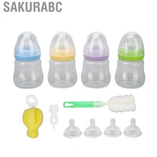 Sakurabc Baby Bottles Set  Wide Mouth Double Scale  Flexible for Breast  Infants