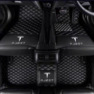 พรมพวงมาลัยรถยนต์ แบบหนัง กันน้ํา ทําความสะอาดง่าย สําหรับ Tesla Model 3 รุ่น s Model X