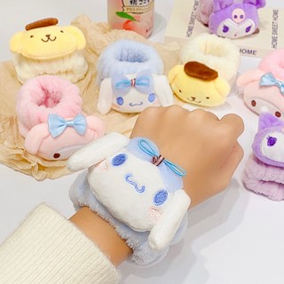 Kawaii Sanrio สายรัดข้อมือ ผ้าสักหลาด ลายการ์ตูน My Melody Kuromi Cinnamoroll สไตล์เกาหลี