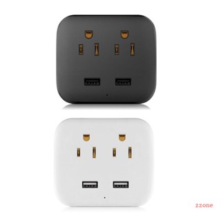 Zzz รางปลั๊กไฟ AC-Outlets 2 พอร์ต USB อเนกประสงค์ ป้องกันไฟกระชาก