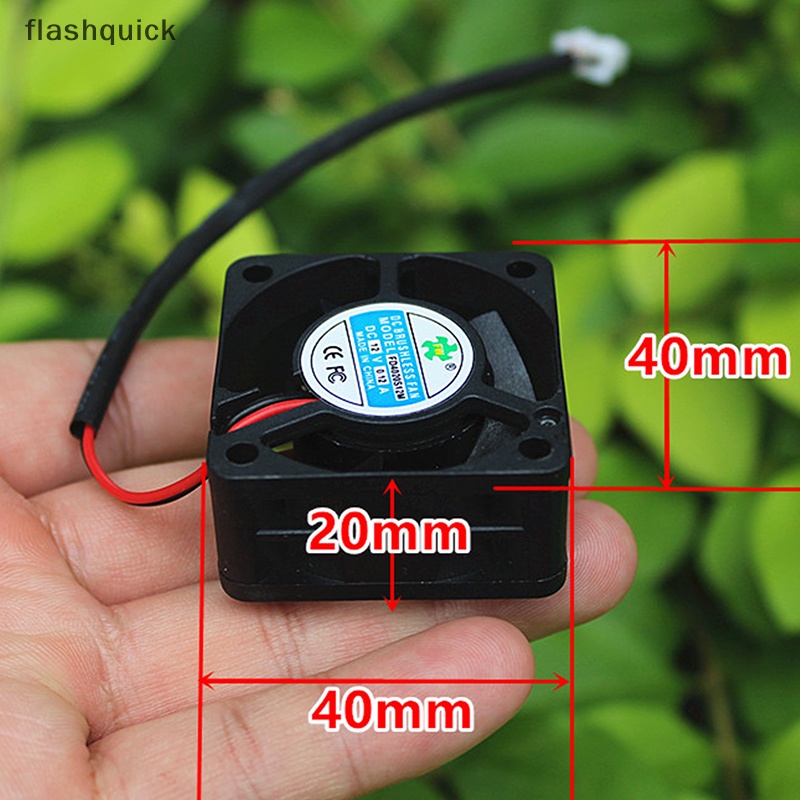 Flashquick พัดลมไฟฟ้าไร้แปรงถ่าน ขนาดเล็กพิเศษ DC 12v 4020 พัดลมระบายความร้อน ขนาดเล็ก เงียบ และใหญ่