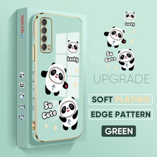 เคสโทรศัพท์มือถือ TPU แบบนิ่ม พิมพ์ลายแพนด้า ป้องกันเลนส์ สําหรับ Huawei Y6P Y8P Y7A Y9S Y7 Y9 Prime 2019