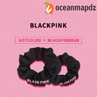 OCEANMAPDZ Blackpink ยางรัดผม พิมพ์ลายตัวอักษร ขนาดใหญ่ สไตล์เกาหลี สําหรับผู้หญิง