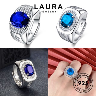 Laura Jewelry แหวนเงิน 925 ประดับไพลิน เรียบง่าย เครื่องประดับ สําหรับผู้ชาย M088