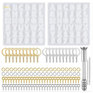 Wonder แม่พิมพ์ซิลิโคนเรซิ่น รูปตัวอักษรภาษาอังกฤษ ตัวเลข ดินโพลิเมอร์ UV สําหรับทําเครื่องประดับ พวงกุญแจ DIY