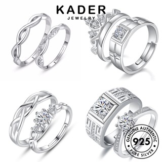 Kader Jewelry แหวนเงิน 925 ประดับเพชรโมอิส เรียบง่าย เครื่องประดับคู่รัก M059