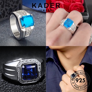 Kader Jewelry แหวนเงิน 925 ประดับไพลิน เรียบง่าย เครื่องประดับ สําหรับผู้ชาย M085