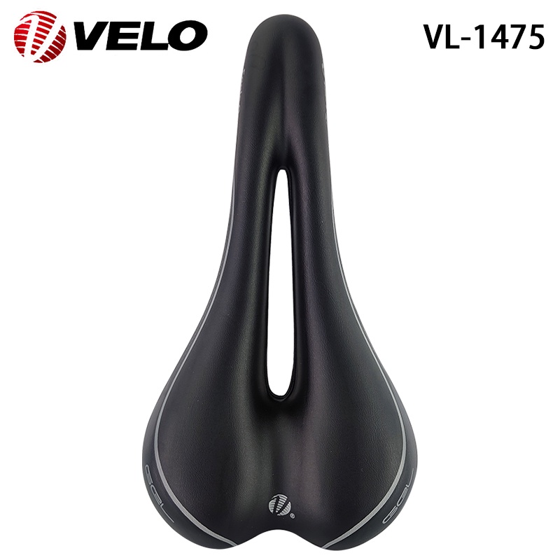 Velo จักรยานเบาะหนัง PU ระบายอากาศสบายกลวงเจลเจลยูรีเทนกันกระแทก MTB ถนนจักรยานอาน VL-1475 1ชิ้น