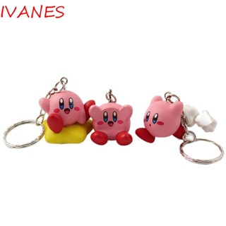 IVANES พวงกุญแจ จี้ตุ๊กตาการ์ตูน Star Kirby Kawaii น่ารัก สร้างสรรค์ เครื่องประดับ สําหรับห้อยกุญแจรถยนต์