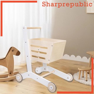 [Sharprepublic] รถเข็นของเล่นซูเปอร์มาร์เก็ต ทนทาน สําหรับห้องนั่งเล่น ร้านค้า เด็ก