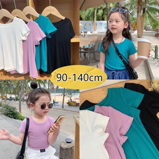 【Girls Tshirt】เสื้อยืดคอกลม แขนสั้น แฟชั่นเกาหลี สําหรับเด็กผู้หญิง (1-12 ปี)