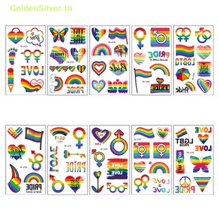 Goldensilver สติกเกอร์รอยสักชั่วคราว LGBT กันน้ํา ลอกออกได้