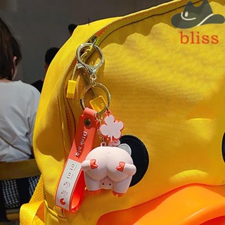 BLISS พวงกุญแจ จี้รูปหมูคอร์กี้ PVC แบบสร้างสรรค์ สําหรับผู้ชาย และผู้หญิง