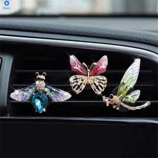 Color Butterfly Outlet คลิปน้ำหอม Creative Car Air Conditioner น้ำมันหอมระเหย ตกแต่งรถ Bee Car Decoration 【bluey】