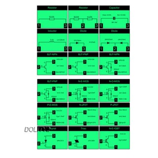 [Dolity2] เครื่องทดสอบทรานซิสเตอร์ หน้าจอ LCD 3.7V Npn mos Esr T10H สําหรับ Mosfet Thyristor Igbt mos