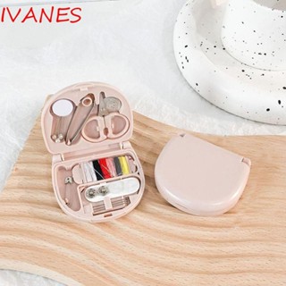 IVANES ชุดกล่องเย็บผ้า กรรไกร กระดุม ขนาดเล็ก ทนทาน สําหรับเดินทาง