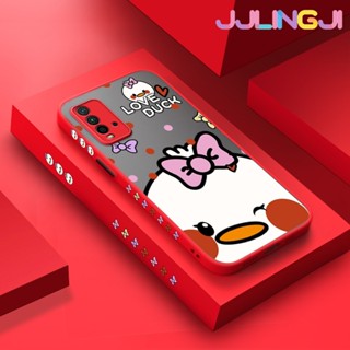 เคสมือถือ แบบแข็ง ขอบสี่เหลี่ยม ลายการ์ตูนเป็ด สําหรับ Xiaomi Redmi 9T Redmi 9