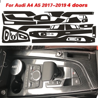 สติกเกอร์คาร์บอนไฟเบอร์ 5D DIY สําหรับติดตกแต่งภายในรถยนต์ Audi A4 A5 B9 2017-2019