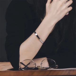 Jojo COCO ขายดี สร้อยข้อมือสเตนเลส ไทเทเนียม เคลือบเงา พิมพ์ลายตัวอักษร DIY สําหรับผู้หญิง
