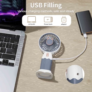 GOOJODOQ 2-in-1 ใหม่ พัดลมไฟฟ้า ขนาดเล็ก ชาร์จ USB ตั้งโต๊ะ ระบายความร้อน