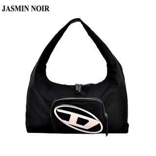 Jasmin NOIR กระเป๋าถือ กระเป๋าสะพายไหล่ ผ้าออกซ์ฟอร์ด ลายตัวอักษร สําหรับผู้หญิง