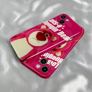 เคสโทรศัพท์มือถือ ลายหมีสตรอเบอร์รี่น่ารัก สําหรับ Apple Iphone 8p 13max 117 14pro DQ6B