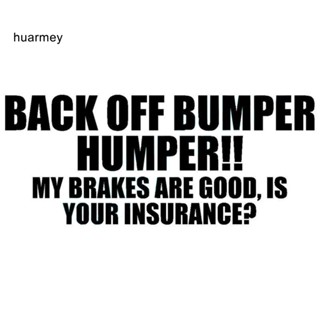 สติกเกอร์ไวนิล ลายตัวอักษร HUARMEY BACK OFF BUMPER HUMPER สําหรับติดตกแต่งหน้าต่างรถยนต์ SUV