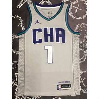 Nba Charlotte Hornets No. ไม่ซ้ําใคร เสื้อกีฬาบาสเก็ตบอล สีเทา 1 ชิ้น 628646