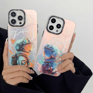 เคสโทรศัพท์มือถือ อะคริลิคแข็ง กันกระแทก ลายนักบินอวกาศ สําหรับ iPhone 12 13 14 pro max