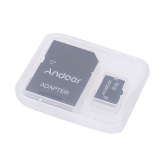 Andoer การ์ดหน่วยความจํา 8GB Class 10 การ์ด TF และอะแดปเตอร์การ์ด TF สําหรับกล้องติดรถยนต์ โทรศัพท์มือถือ PC เครื่องเล่นเสียง GPS