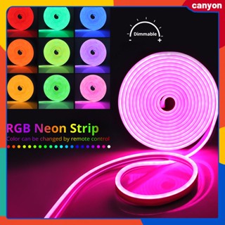 Tuya Wifi ยืดหยุ่น Rgb Led Neon Light Strip แอพอัจฉริยะควบคุมเวลาฟังก์ชั่นการตั้งค่าสวนกลางแจ้งตกแต่งห้องนอนรองรับการควบคุมด้วยเสียงแคนยอน