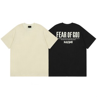 Fog FEAR OF GOD เสื้อยืดแขนสั้น ผ้าฝ้ายแท้ พิมพ์ลายตัวอักษร 7 ตัว ทรงหลวม สีดํา แฟชั่นสําหรับผู้ชาย