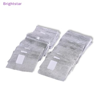 Brightstar ฟอยล์ห่อเล็บเจล น้ํายาล้างเล็บ อะคริลิค 100 ชิ้น / กล่อง