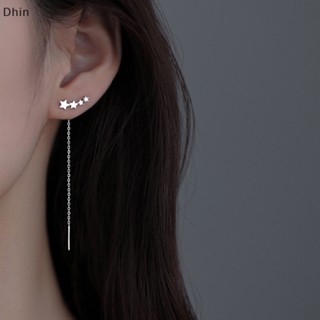 [Dhin] Trend Long Wire Tassel Thread Chain Climb Star Beads Pendants Drop Earrings Womens Straight Hanging Earings Jewelry Gift COD