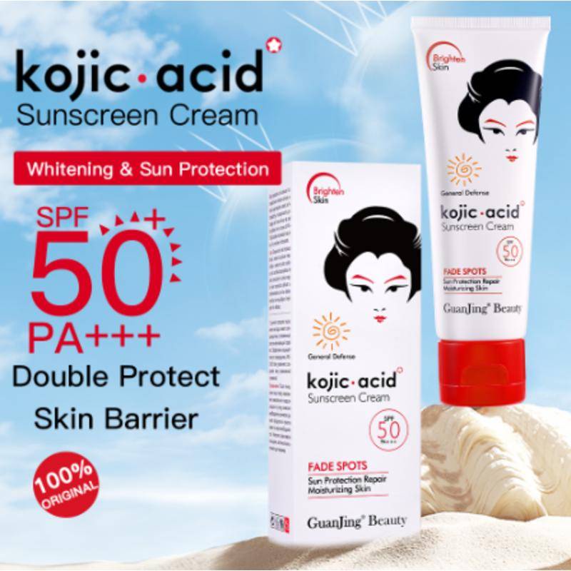 ผิวกระจ่างใส SPF 50 ครีมกันแดด Fade Spots Kojic Acid Lotion Sunblock Body Cream Facial Sweatproof Sk