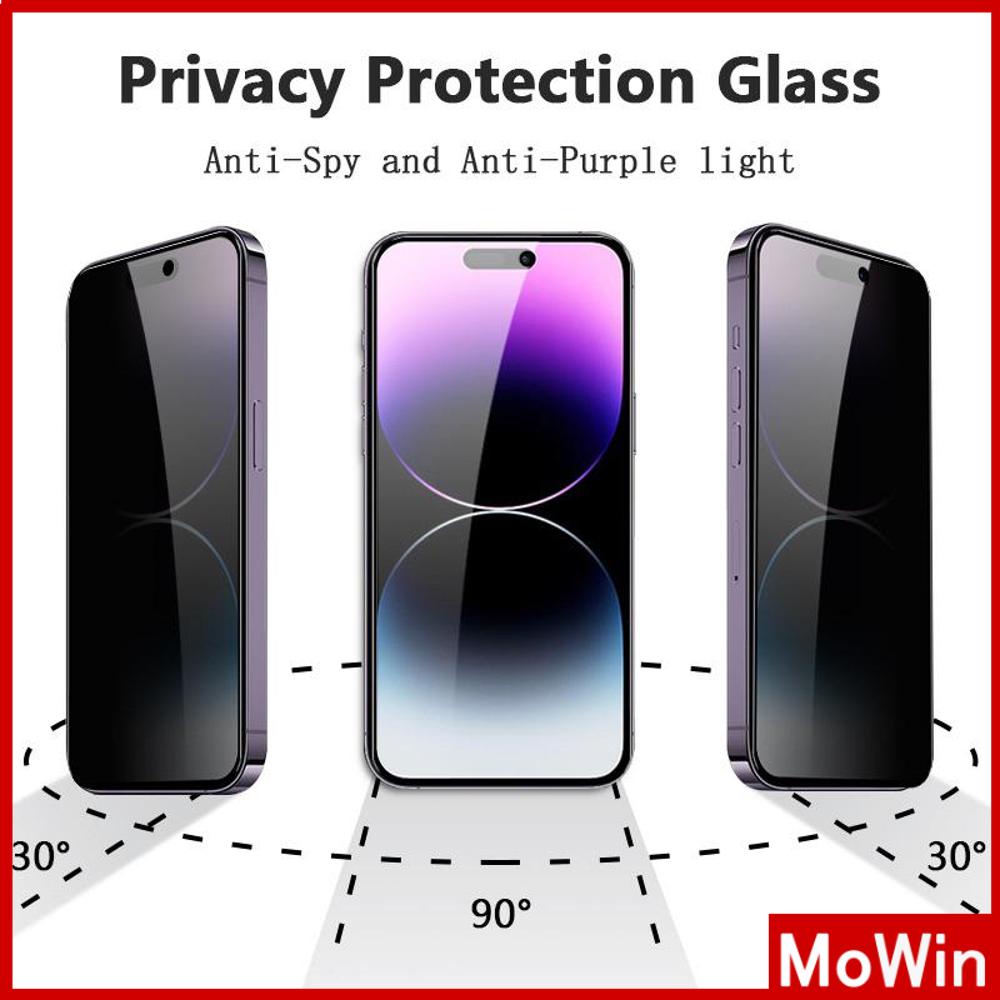 Anti-spy ฟิล์มนิรภัยสำหรับ 14 Pro max แบบเต็มหน้าจอแบบไม่มีฟองกาวในตัวป้องกันการระเบิดที่แข็งแกร่งป้องกันลายนิ้วมือสัมผัสที่สะดวกสบายเข้ากันได้กับ iPhone 13 12 Pro max