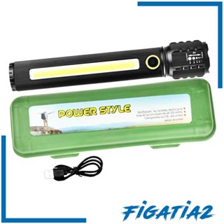 [Figatia2] ไฟฉาย LED ขนาดเล็ก สว่างมาก ชาร์จ USB สําหรับรถยนต์ โรงรถ ฉุกเฉิน สวน