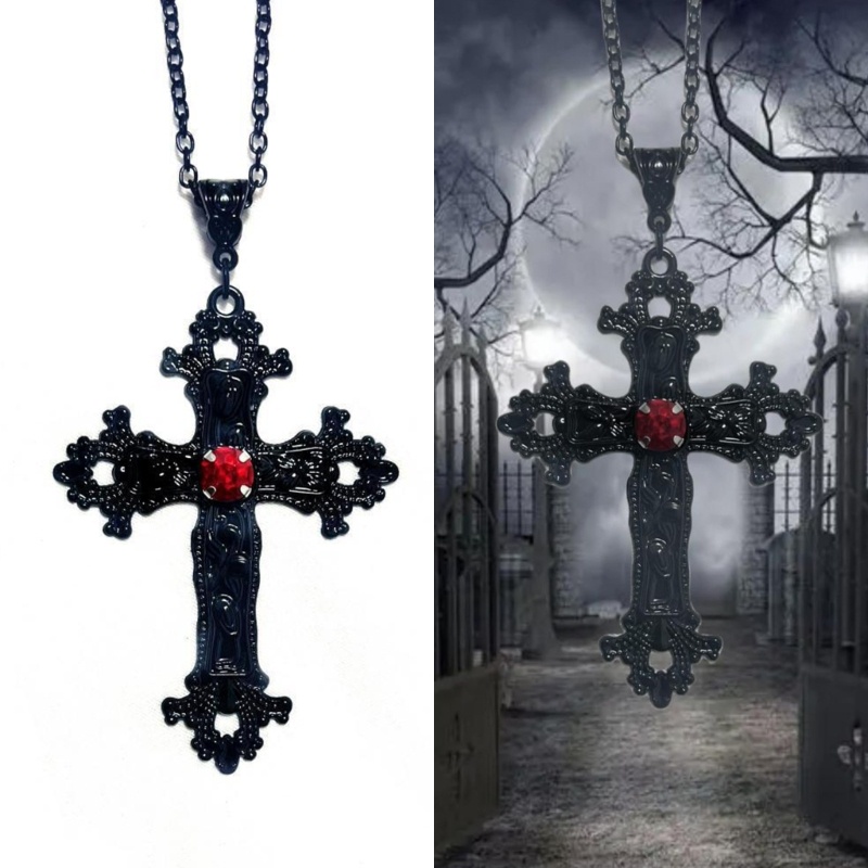 Best Gothic CROSS จี้สร้อยคอเครื่องประดับศาสนา CROSS จี้ Choker วัสดุ Y2K สร้อยคอสําหรับผู้หญิง Gi
