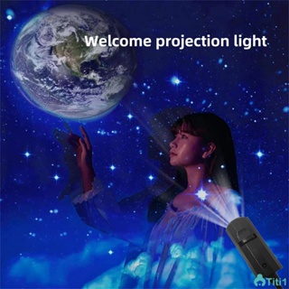 โคมไฟฉาย 5w Starry Sky Projection Moon โลโก้ Welcome Light Bedroom Small Night Light Photo Sunset Background Lamp TH1