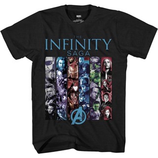 เสื้อยืด ลาย Marvel Infinity Saga Avengers Iron Man Captain America สีดํา สําหรับผู้ใหญ่