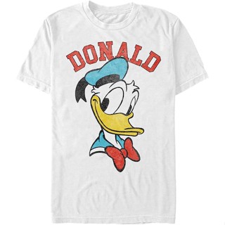 เสื้อยืด พิมพ์ลาย Disney Mickey Donald ขนาดใหญ่ 3X สีขาว สไตล์คลาสสิก สําหรับผู้ชาย