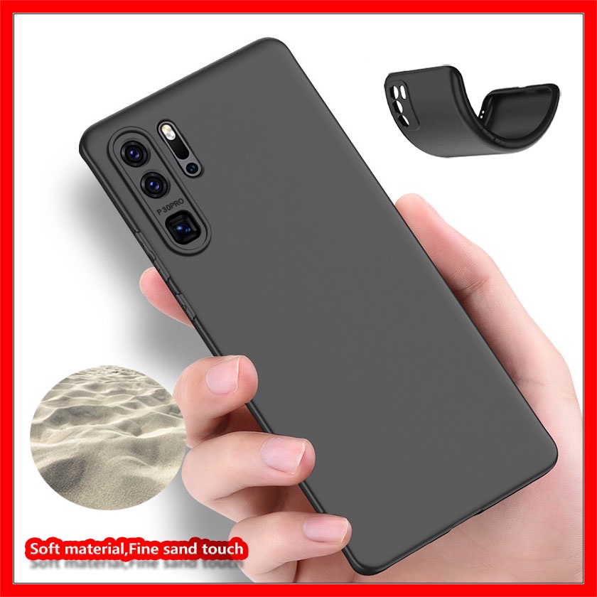 สําหรับ Huawei P30 Pro รุ่นใหม่ 2020 VOG-L29 VOG-L09 VOG-L04 เคลือบด้าน ยืดหยุ่น TPU ฝาหลังเจล ยางซิลิโคน ผิวนุ่ม ป้องกันลายนิ้วมือ เคสเจลลี่ (สีดํา)