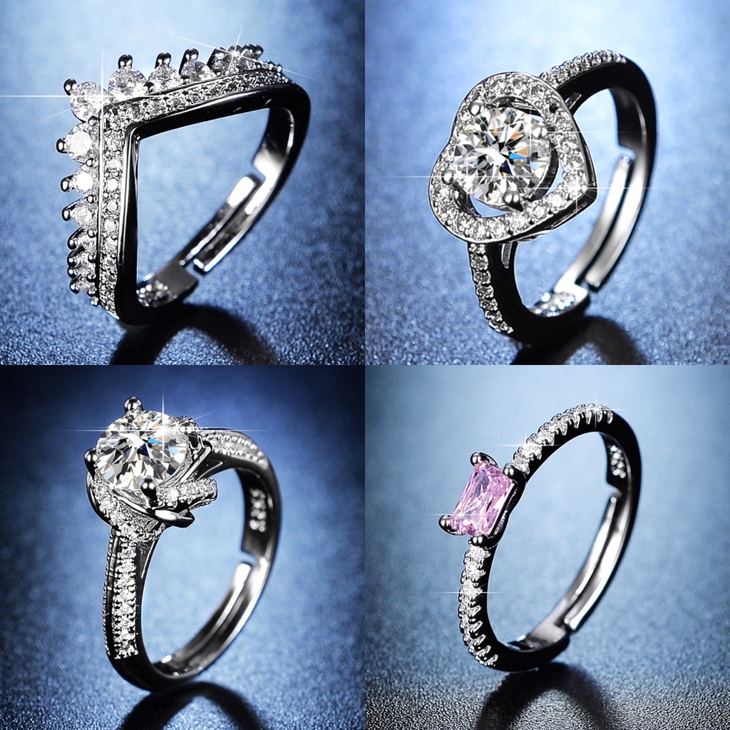 BONNY JEWELRY แฟชั่น เรียบง่าย เงิน เกาหลี เครื่องประดับ แท้ Silver 925 ต้นฉบับ เครื่องประดับ มอยส์ซ