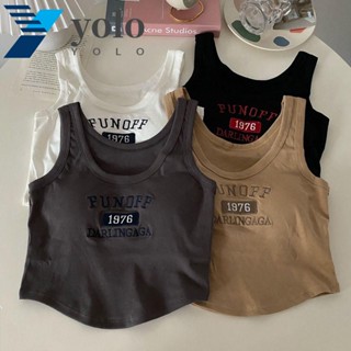 Yolo เสื้อชั้นใน บราเล็ตต์ ไร้สาย ระบายอากาศ ปักลายตัวอักษร U สําหรับผู้หญิง 1976