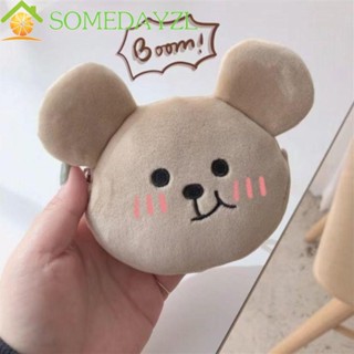 Somedayzl กระเป๋าใส่เหรียญ จี้ตุ๊กตาหมี การ์ตูน แบบพกพา สไตล์เกาหลี หวานแหวว สําหรับกลางแจ้ง