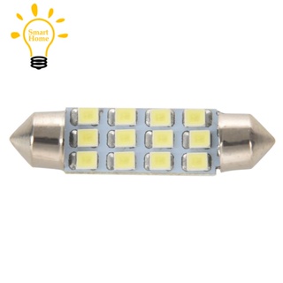 42 มม. 12 SMD 3528 LED สีขาว ภายในรถ c5w โดม หลอดไฟ หลอดไฟ โคมไฟ DC 12V