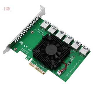 อะแดปเตอร์การ์ดไรเซอร์ IOR PCI สําหรับ Express X4 1 ถึง 6 สําหรับขุดแร่ BTC Nserted to the Circuit Board Environmental P