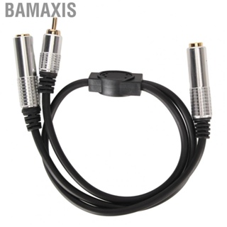 Bamaxis Stereo Y Splitter Cord  Plug and Play Portable 6.35mm Female To RCA Cable 1.6ft for Microphone